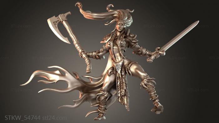 Military figurines (Kingdom Berserkers brutal, STKW_54744) 3D models for cnc