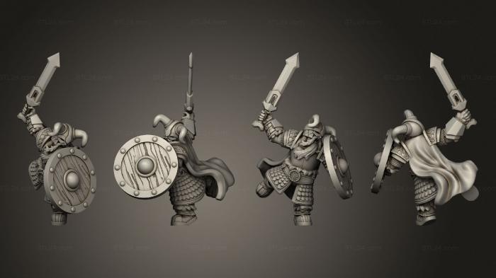 Military figurines (Dwarf Army Sword Shield, STKW_5475) 3D models for cnc