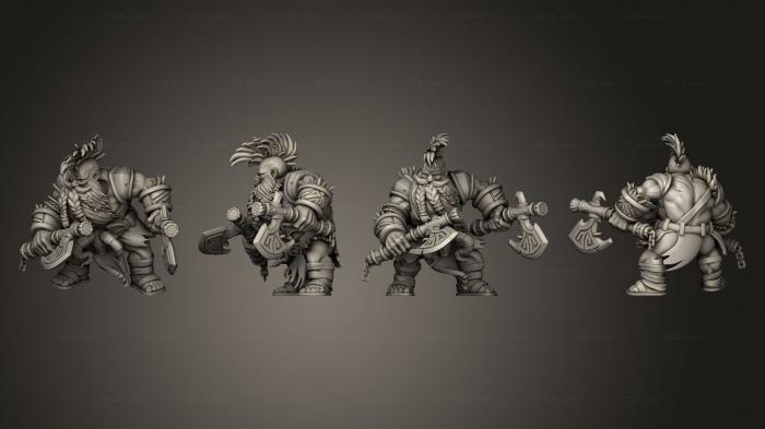 Military figurines (Dwarf Berserker 02, STKW_5484) 3D models for cnc