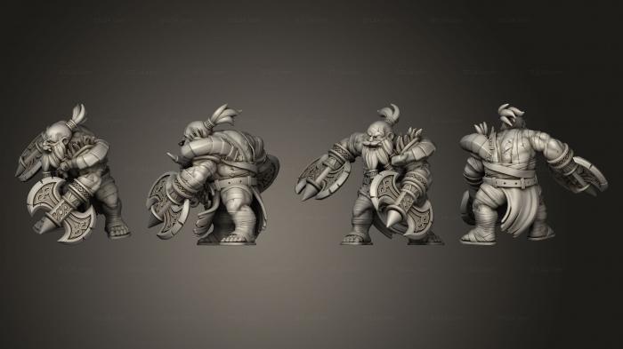 Military figurines (Dwarf Berserker 04, STKW_5485) 3D models for cnc
