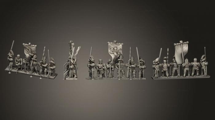 Military figurines (Dwarf Bihander Command, STKW_5487) 3D models for cnc