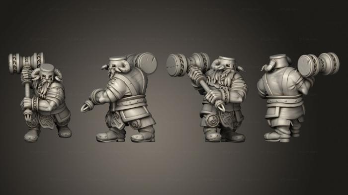 Military figurines (Dwarf Bone Breaker 01, STKW_5500) 3D models for cnc