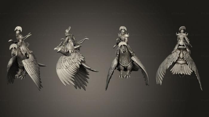 Military figurines (Dwarf Elf Eagle Rider B, STKW_5529) 3D models for cnc