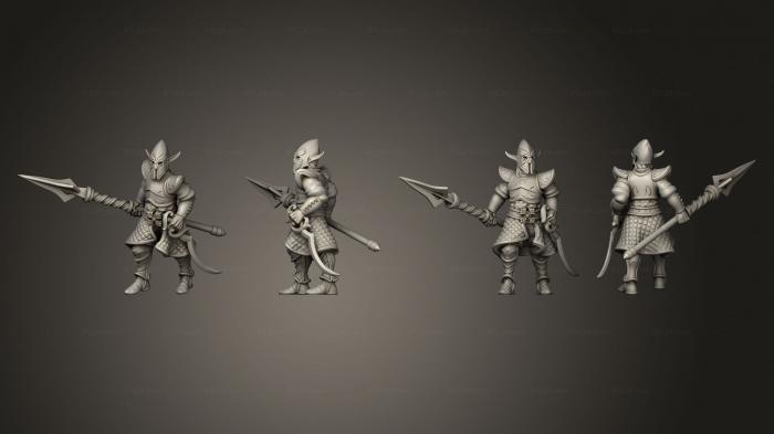 Military figurines (Dwarf Elf Tall Spear Warrior 2, STKW_5532) 3D models for cnc