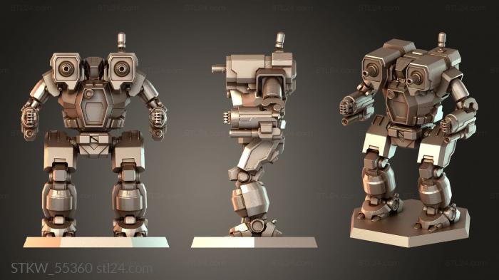 Military figurines (Mechs HUNCHBACK stealth, STKW_55360) 3D models for cnc