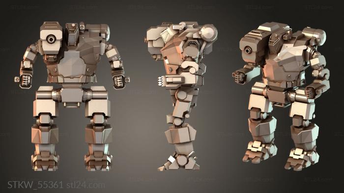 Military figurines (Mechs hunchback REF, STKW_55361) 3D models for cnc