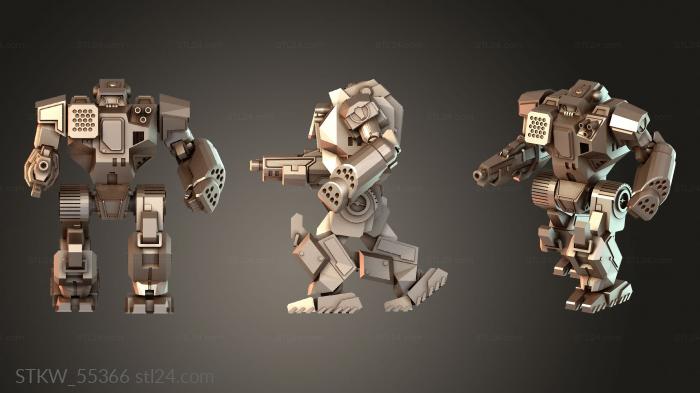 Military figurines (Mechs landersizing, STKW_55366) 3D models for cnc