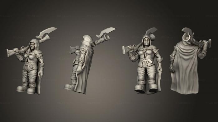 Military figurines (Dwarf Female Hunter, STKW_5539) 3D models for cnc