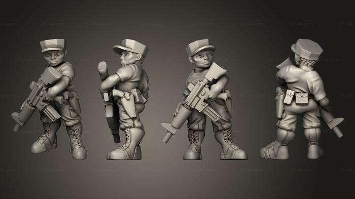 Military figurines (Dwarf Female Soldier, STKW_5542) 3D models for cnc