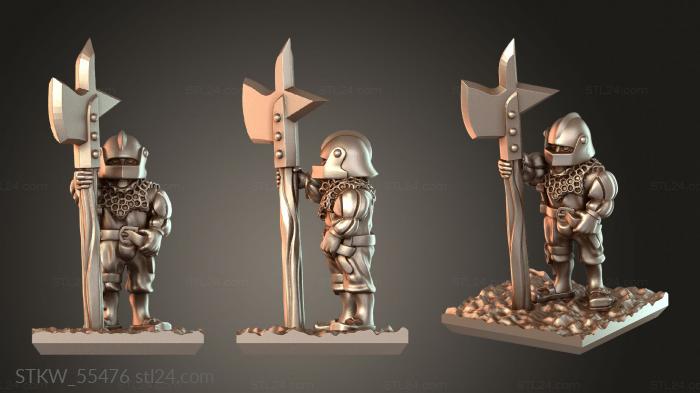 Military figurines (Minirat Halberdier bold, STKW_55476) 3D models for cnc