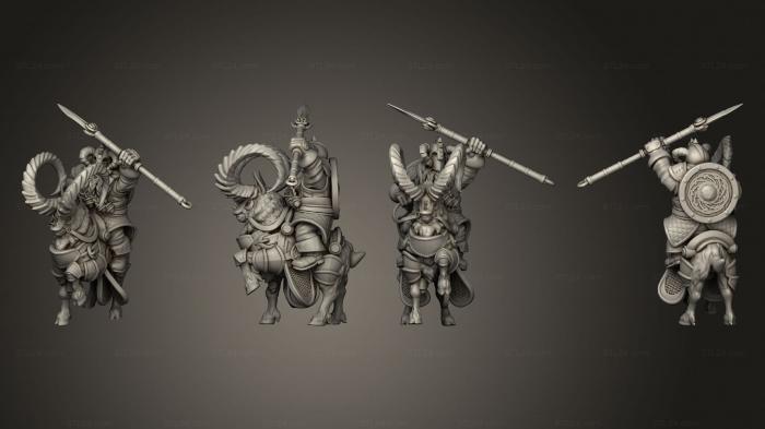 Military figurines (Dwarf Goat Rider 04, STKW_5558) 3D models for cnc