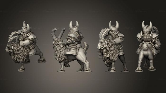 Military figurines (Dwarf goat rider pose 2, STKW_5561) 3D models for cnc