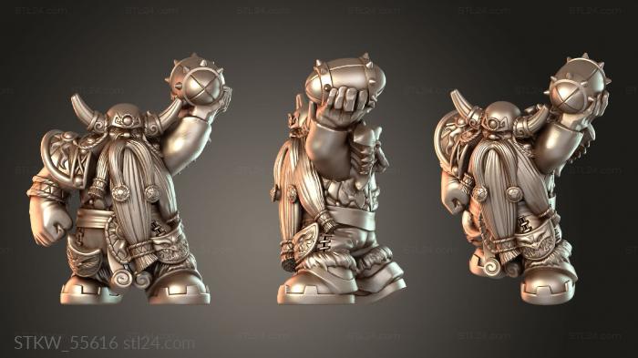Military figurines (Mountain enanos seasoned, STKW_55616) 3D models for cnc
