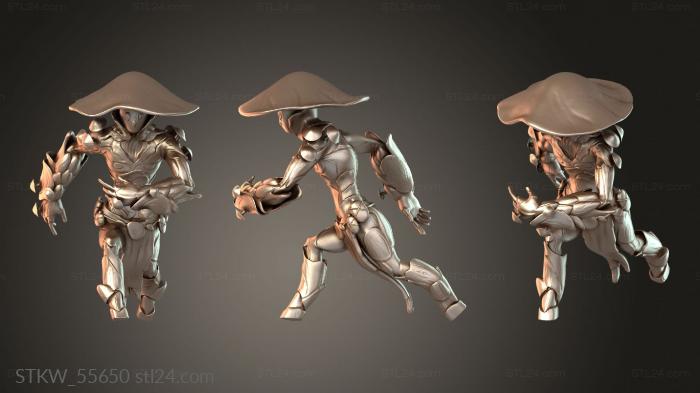 Military figurines (Mushroom Folk Running, STKW_55650) 3D models for cnc
