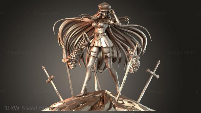 Military figurines (Myairbridge Esdeath Face, STKW_55668) 3D models for cnc