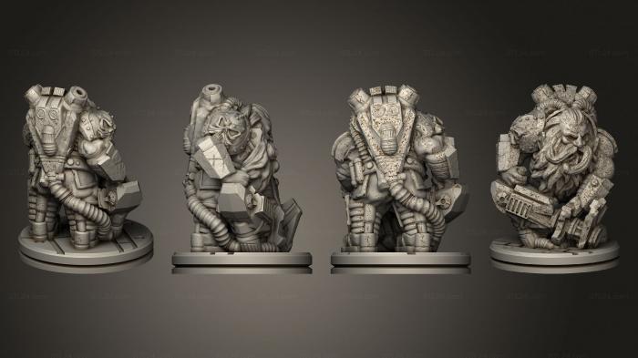 Military figurines (Dwarf Heavy Gunner Based, STKW_5572) 3D models for cnc