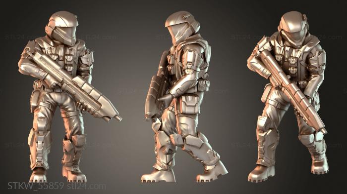 Military figurines (ODST, STKW_55859) 3D models for cnc