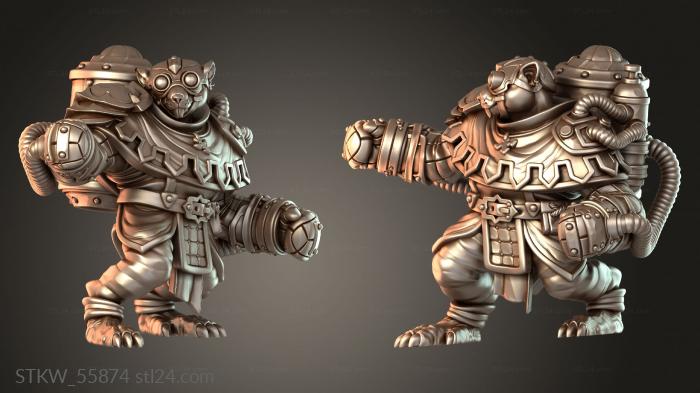 Military figurines (Ogre Female Fists, STKW_55874) 3D models for cnc