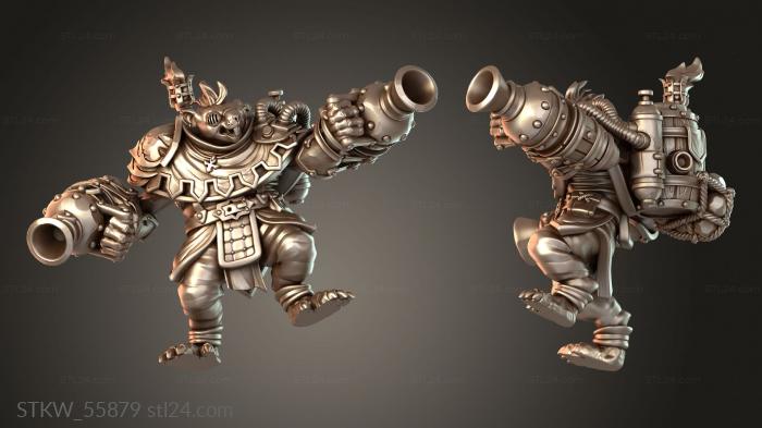 Military figurines (Ogre Female Mortar explosive, STKW_55879) 3D models for cnc