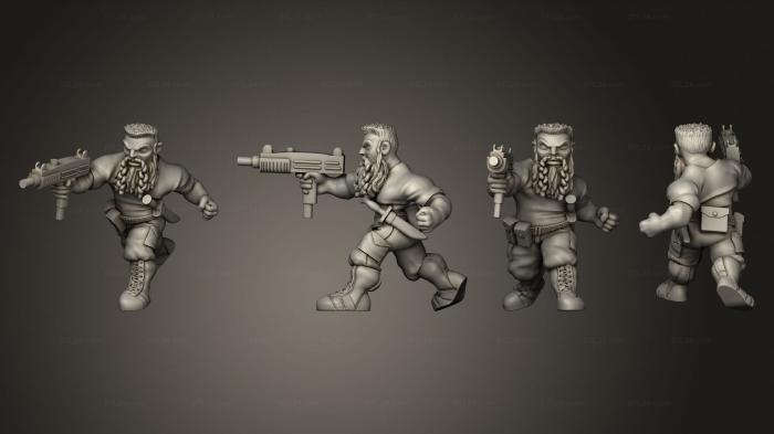 Military figurines (Dwarf Male Soldier, STKW_5604) 3D models for cnc