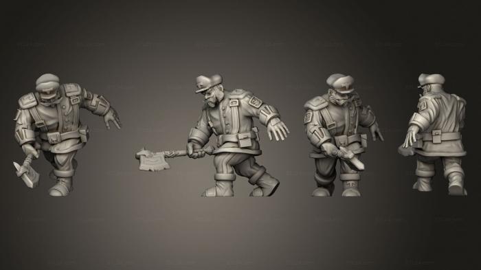 Military figurines (Dwarf melee ist v 2, STKW_5608) 3D models for cnc
