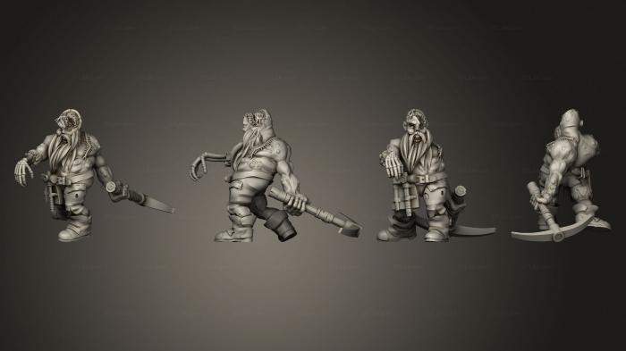 Military figurines (Dwarf Miner Zombie, STKW_5610) 3D models for cnc