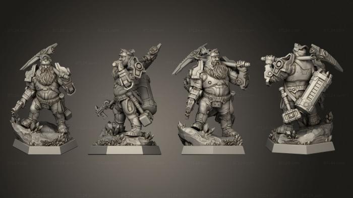 Military figurines (Dwarf Miner, STKW_5611) 3D models for cnc