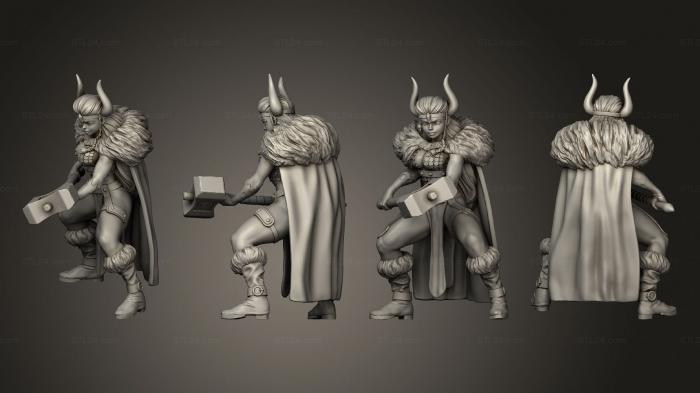 Military figurines (Dwarf Princess Hammer, STKW_5626) 3D models for cnc