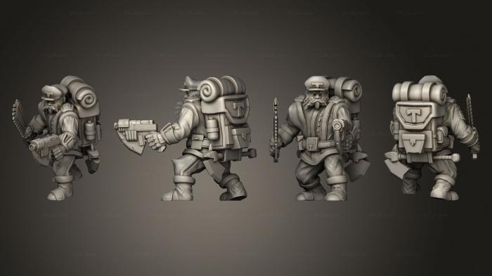 Military figurines (Dwarf private soldier swordandgun, STKW_5629) 3D models for cnc