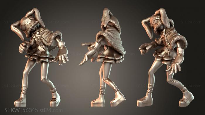 Rabbit Hoodie Girl Pointing