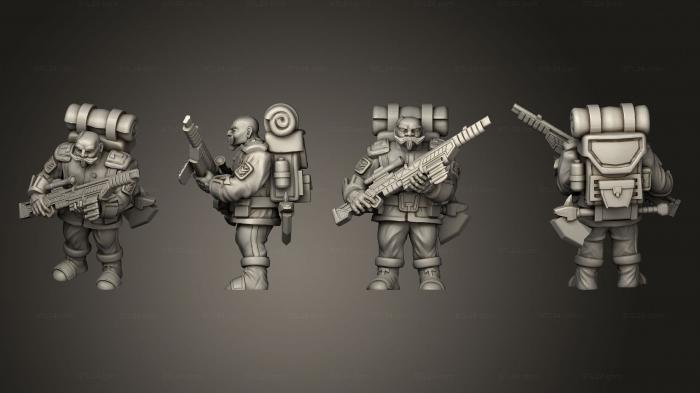 Military figurines (Dwarf rifleman marching v 1, STKW_5647) 3D models for cnc