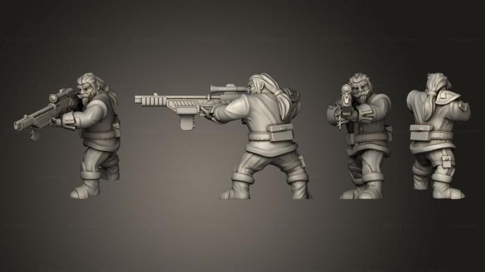 Military figurines (Dwarf rifleman v 1, STKW_5650) 3D models for cnc