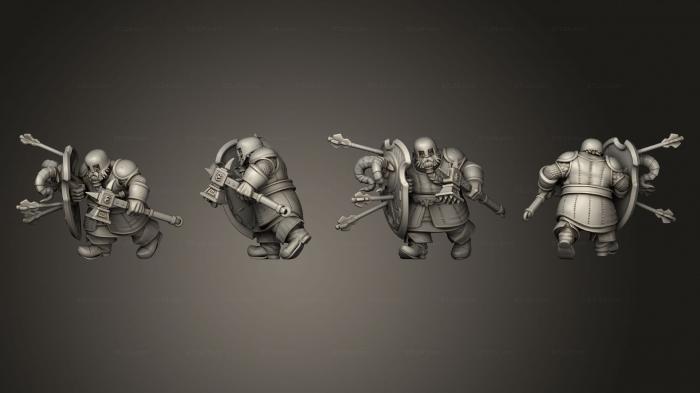 Military figurines (Dwarf Shield And arrow 03, STKW_5659) 3D models for cnc