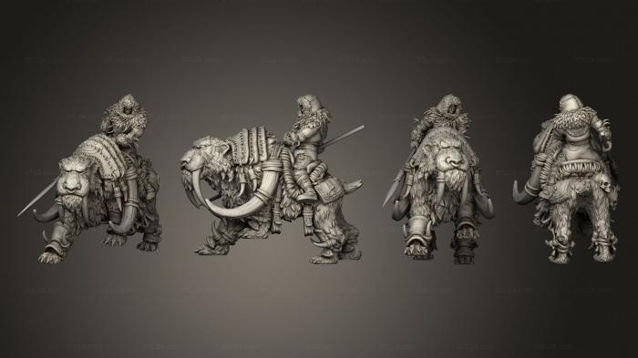 Military figurines (Dwarf unsupp sabertoothtiger body rider, STKW_5673) 3D models for cnc