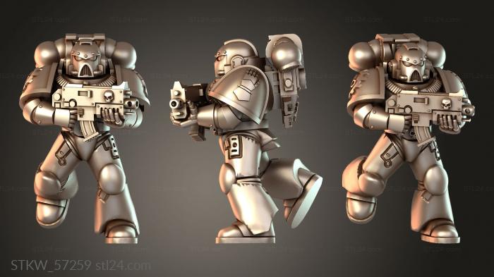 Space Warrior with Symbols shielded