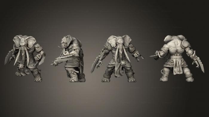 Military figurines (Elephant Folk Barbarian Large, STKW_5800) 3D models for cnc