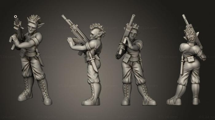 Military figurines (Elf Fem Soldier, STKW_5818) 3D models for cnc