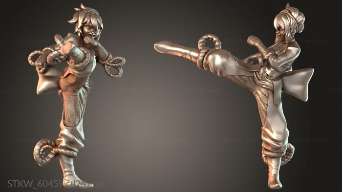 Monk Female Character Kick joyful