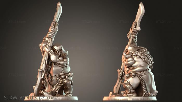 Military figurines (Monsters ogre spear, STKW_60501) 3D models for cnc