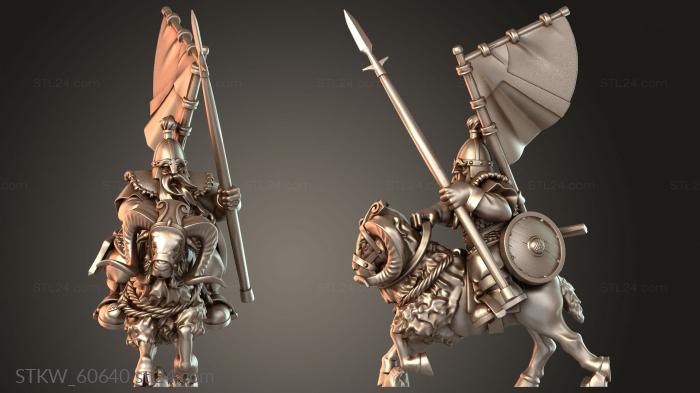 MOUNTED DWARF GOAT BANNERMAN