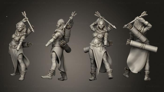 Military figurines (Fantasy Female Ranger, STKW_6077) 3D models for cnc