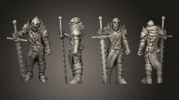 Military figurines (Fantasy Medieval Knight With Great Sword, STKW_6081) 3D models for cnc