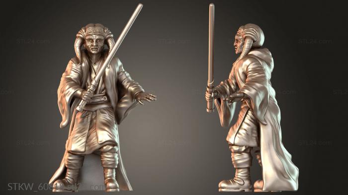 Mystical warrior with horns thick saber