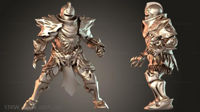 Military figurines (Necro knights tactical, STKW_60861) 3D models for cnc