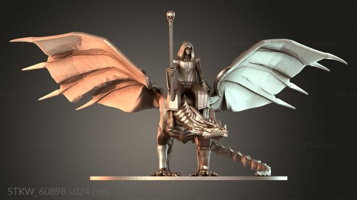 Necromancer Mounted on Undead Dragon