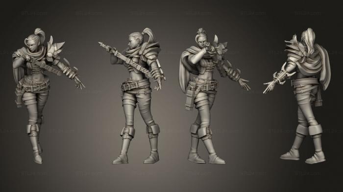 Military figurines (Female Assassin 01, STKW_6097) 3D models for cnc