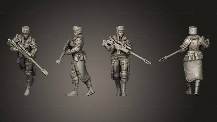 Статуэтки военные (Женщина- Снайпер Императорской Гвардии Виктория, STKW_6121) 3D модель для ЧПУ станка