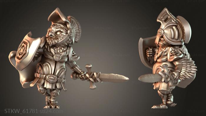 Military figurines (Owl Paladin Combat, STKW_61781) 3D models for cnc