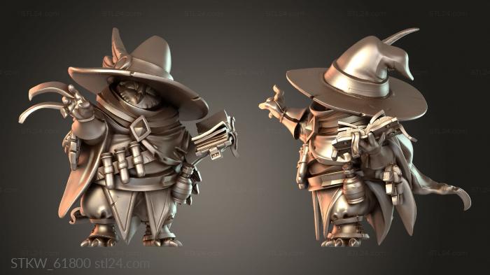Military figurines (Owlfolk Wizard Hat, STKW_61800) 3D models for cnc