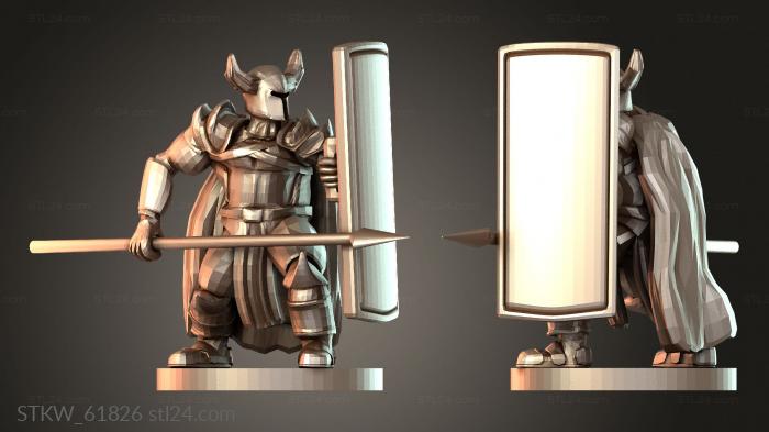 Paladin Horned Helm Tower Shield and Spear Paladin
